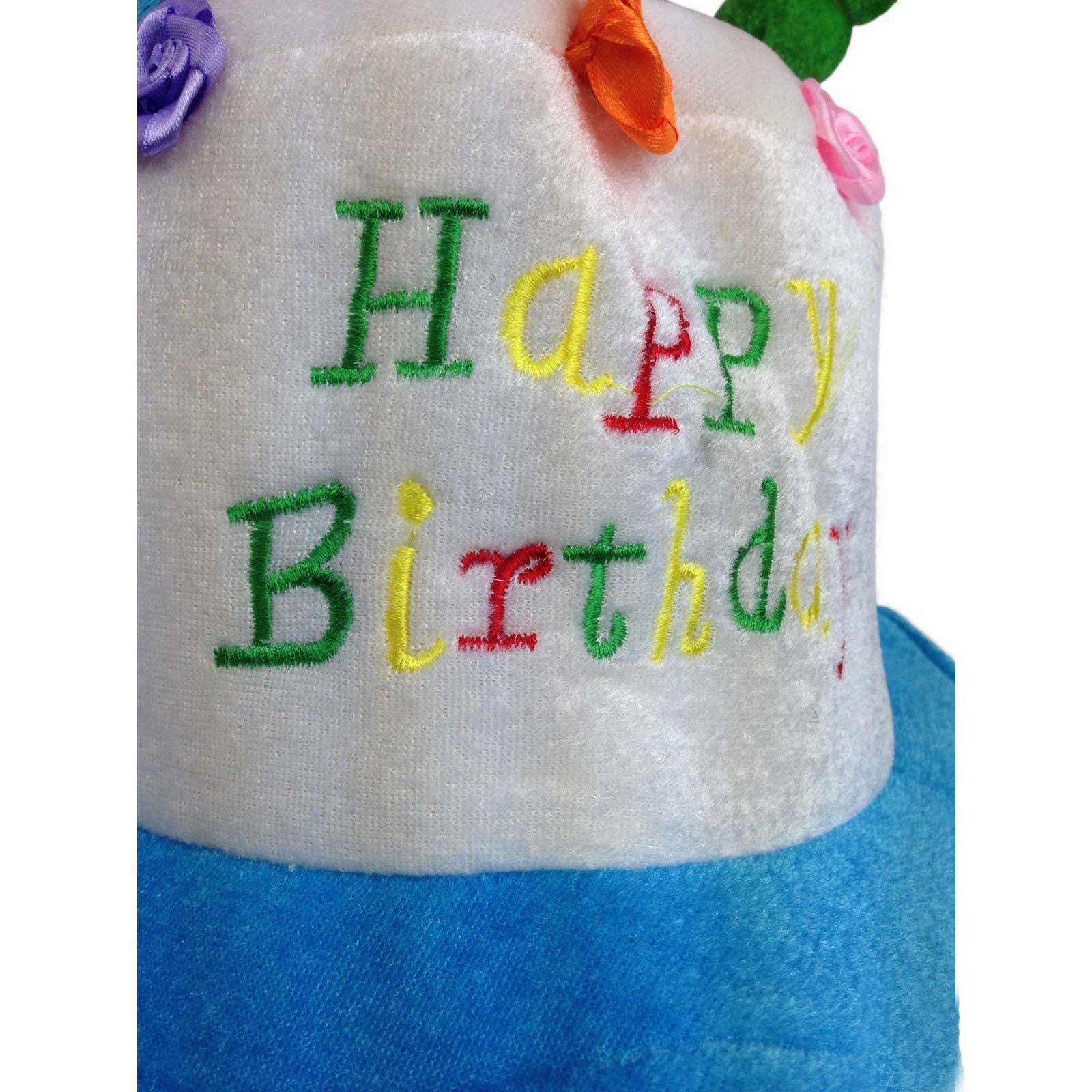 Happy BIRTHDAY CAKE HAT Party Costume Bday Fancy Dress with Candles Gift  - Blue