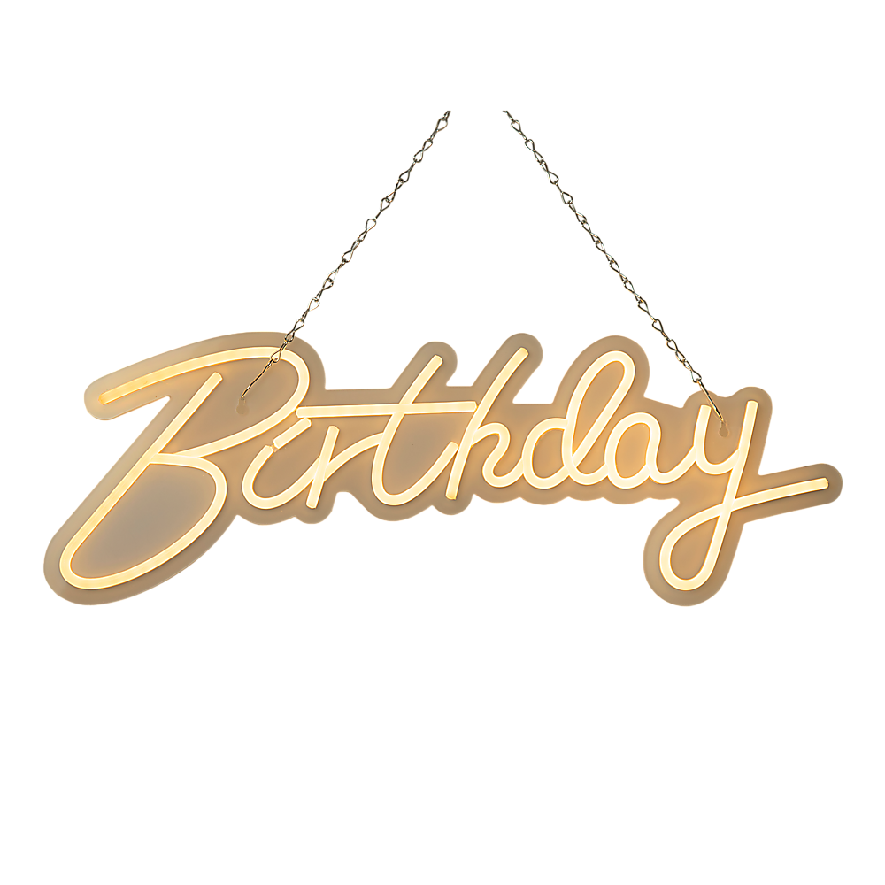 Happy Birthday Neon Sign Hanging Glowing Party Decoration