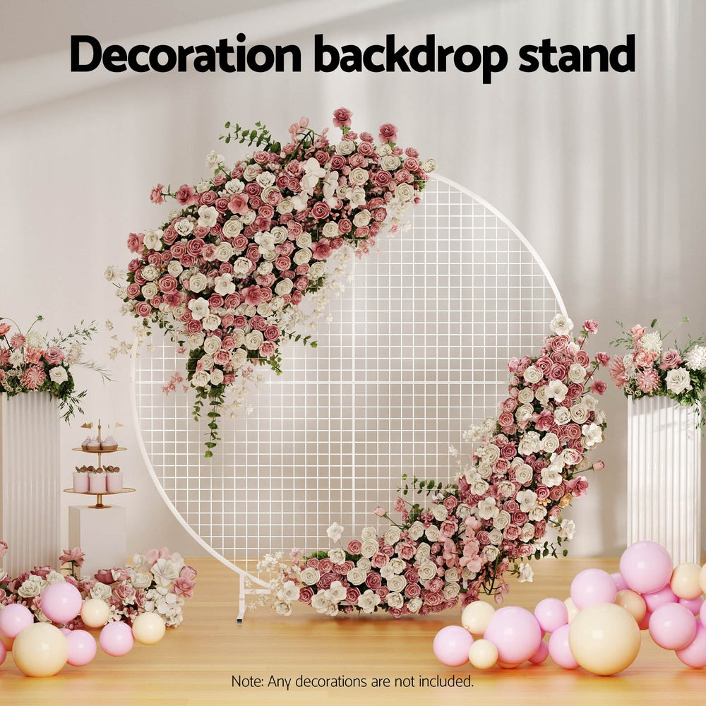 2M Round Backdrop Stand Wedding Background Decoration Party Flower Balloon Display