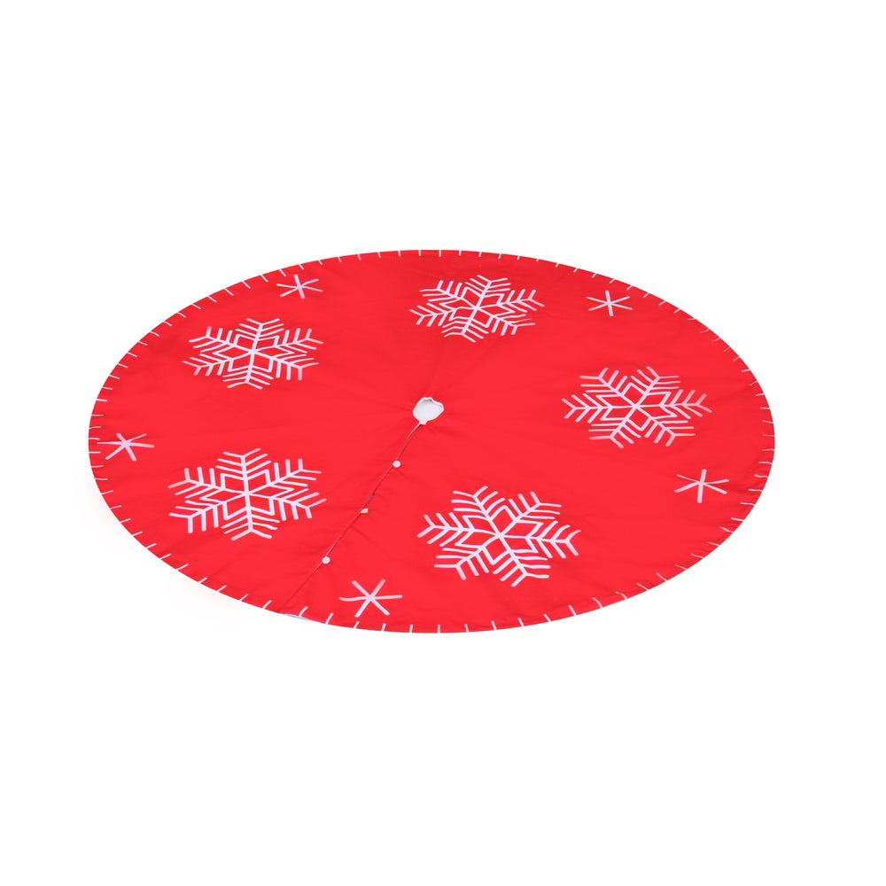 Jingle Jollys Christmas Tree Skirt 90cm Snowflake Ornaments Party Decorations