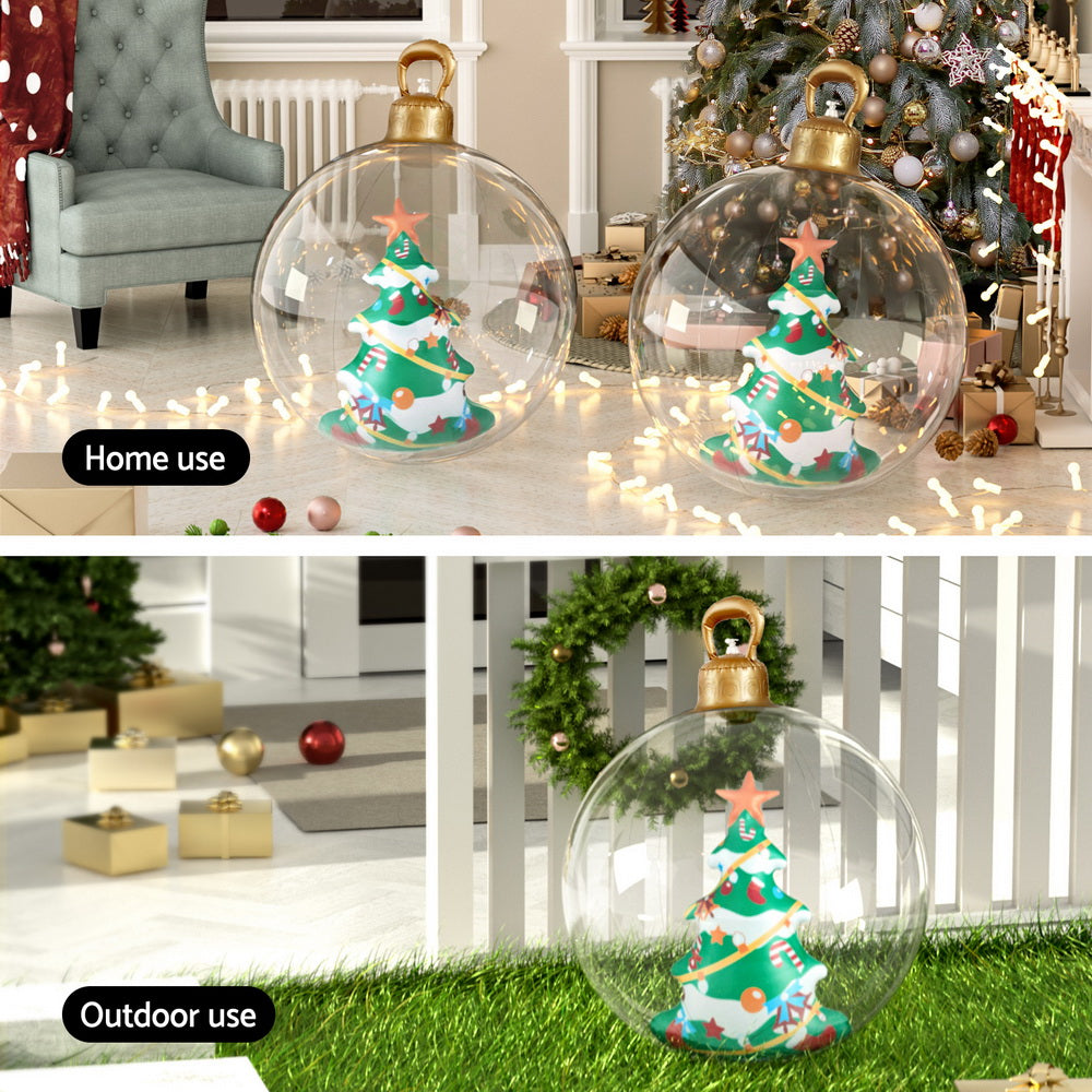 Jingle Jollys Christmas Inflatable Ball 60cm Tree Decoration Giant Bauble Clear