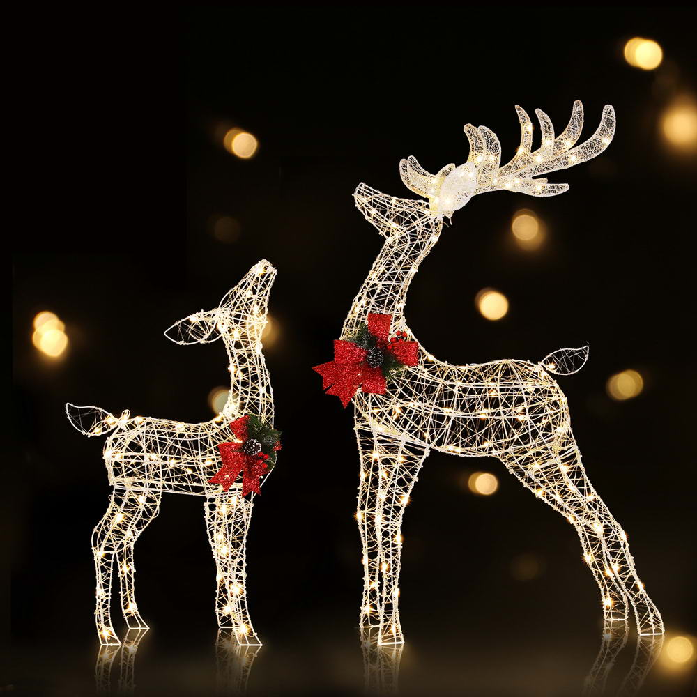 Jingle Jollys Christmas Lights 2pcs Reindeer Set Fairy Light 170 LED Decorations