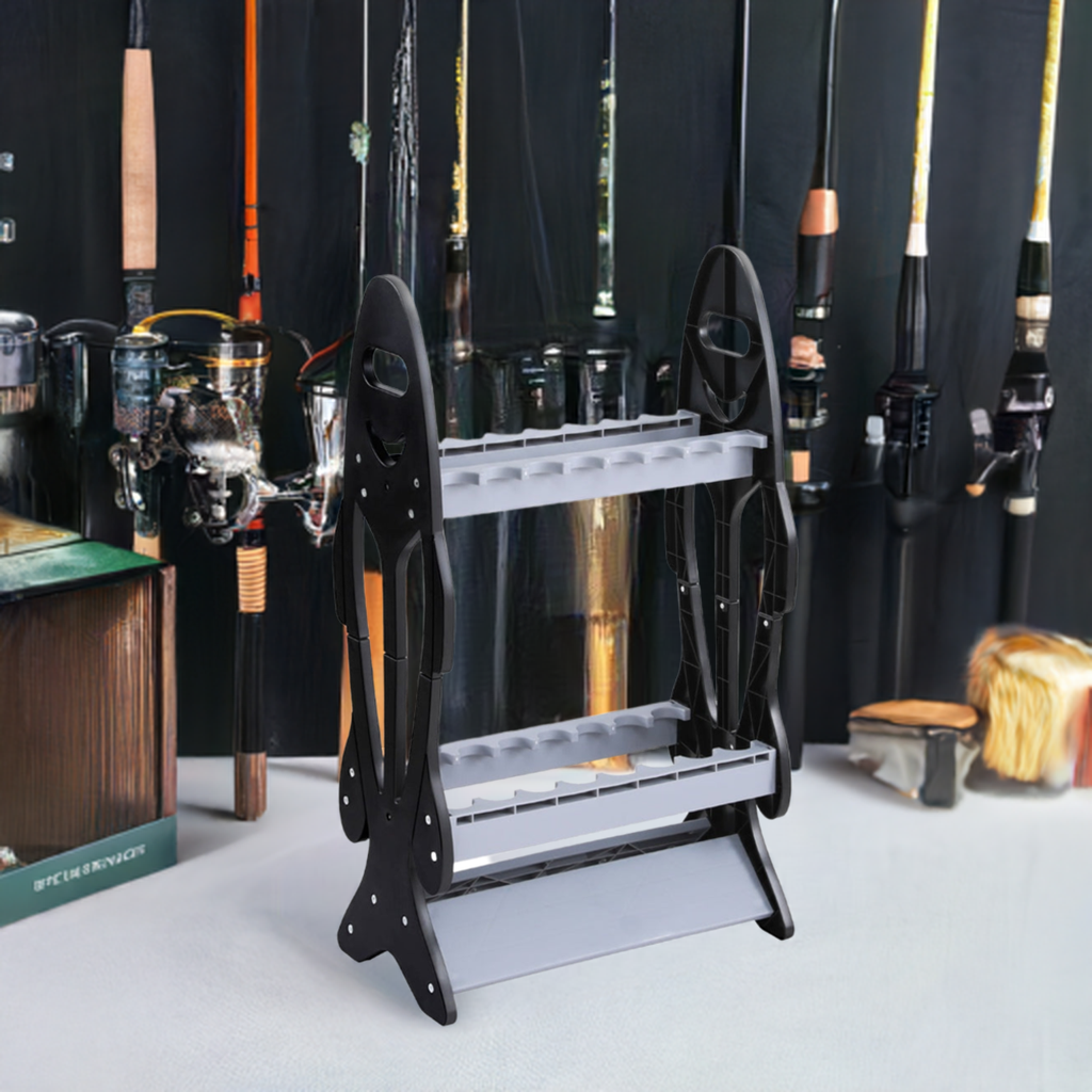 Seamanship Fishing Rod Holder 16 Storage Rack Fishing Pole Stand Garage Organizer