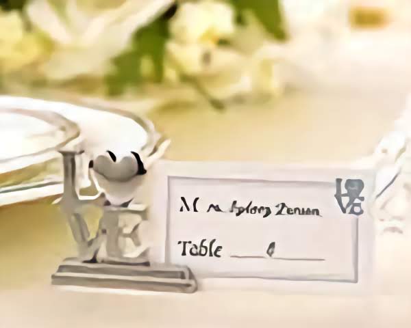 50 Pack Name Card Place Stand Silver LOVE Letters - Wedding Anniversary or Engagement