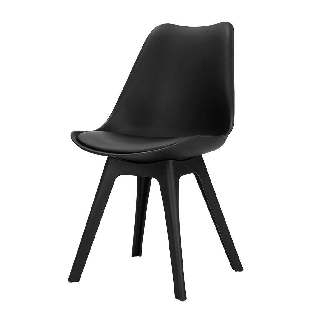 Artiss Dining Chairs Set of 4 Leather Plastic DSW Replica Black