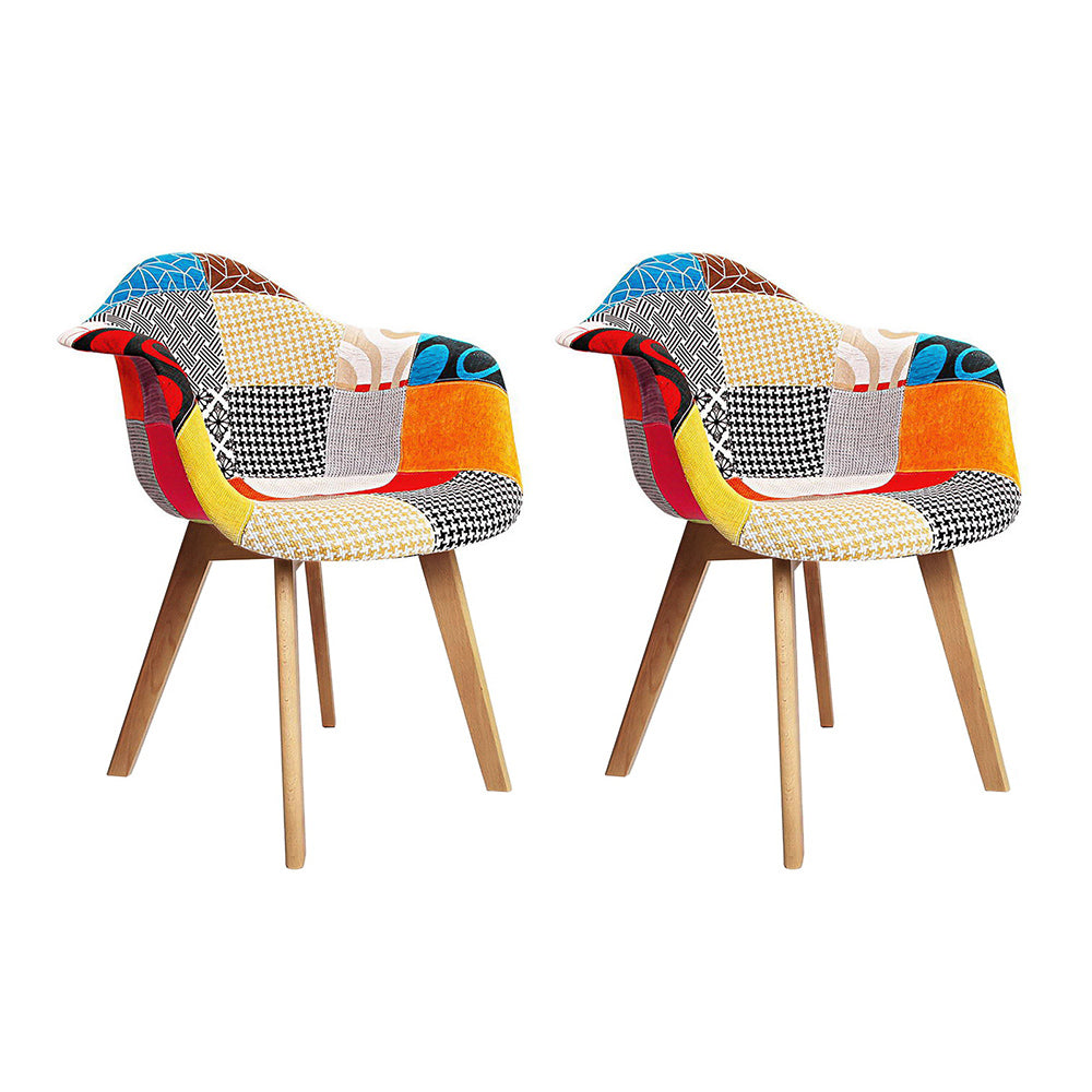 Artiss Dining Chairs Set of 2 Fabric Retro Replica DSW