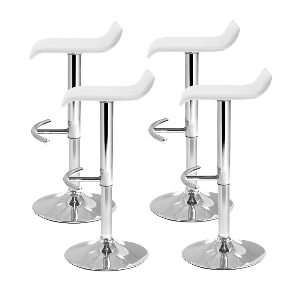 Artiss 4x Bar Stools Adjustable Gas Lift Chairs White