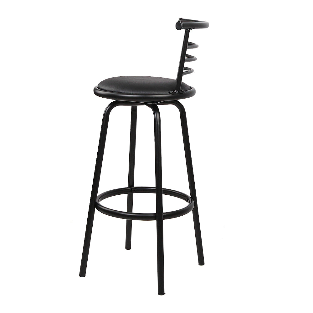 Artiss 4x Bar Stools Swivel Leather Padded Metal