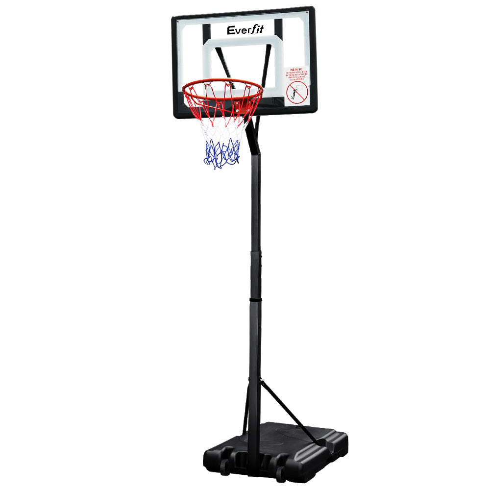 Everfit 2.6M Basketball Hoop Stand System Adjustable Portable Pro Kids Clear