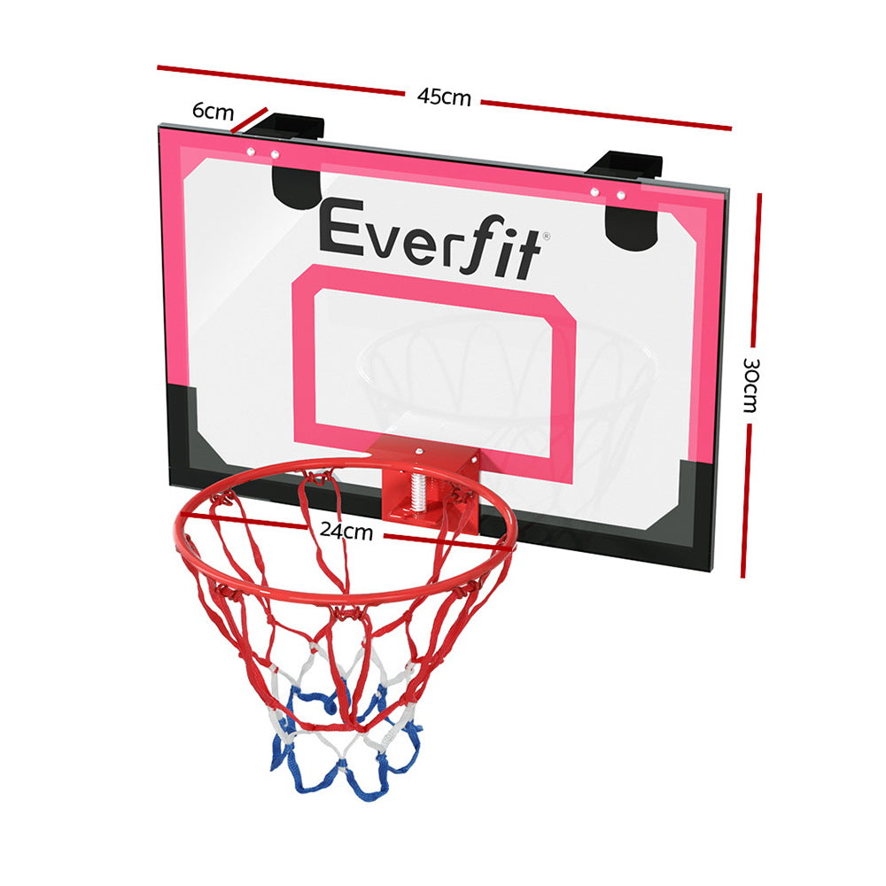 Everfit 23" Mini Basketball Hoop Backboard Door Wall Mounted Sports Kids Red