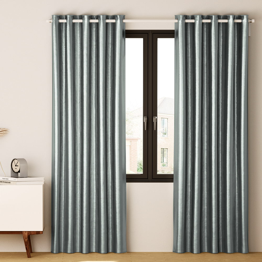 Artiss 2X Blockout Curtains Eyelet 180x213cm Grey