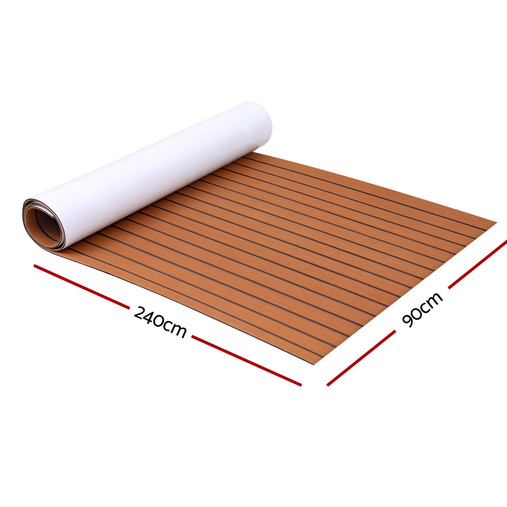 Seamanship EVA Foam Boat Flooring Mat Decking Sheet 240x90x0.6cm Dark Brown