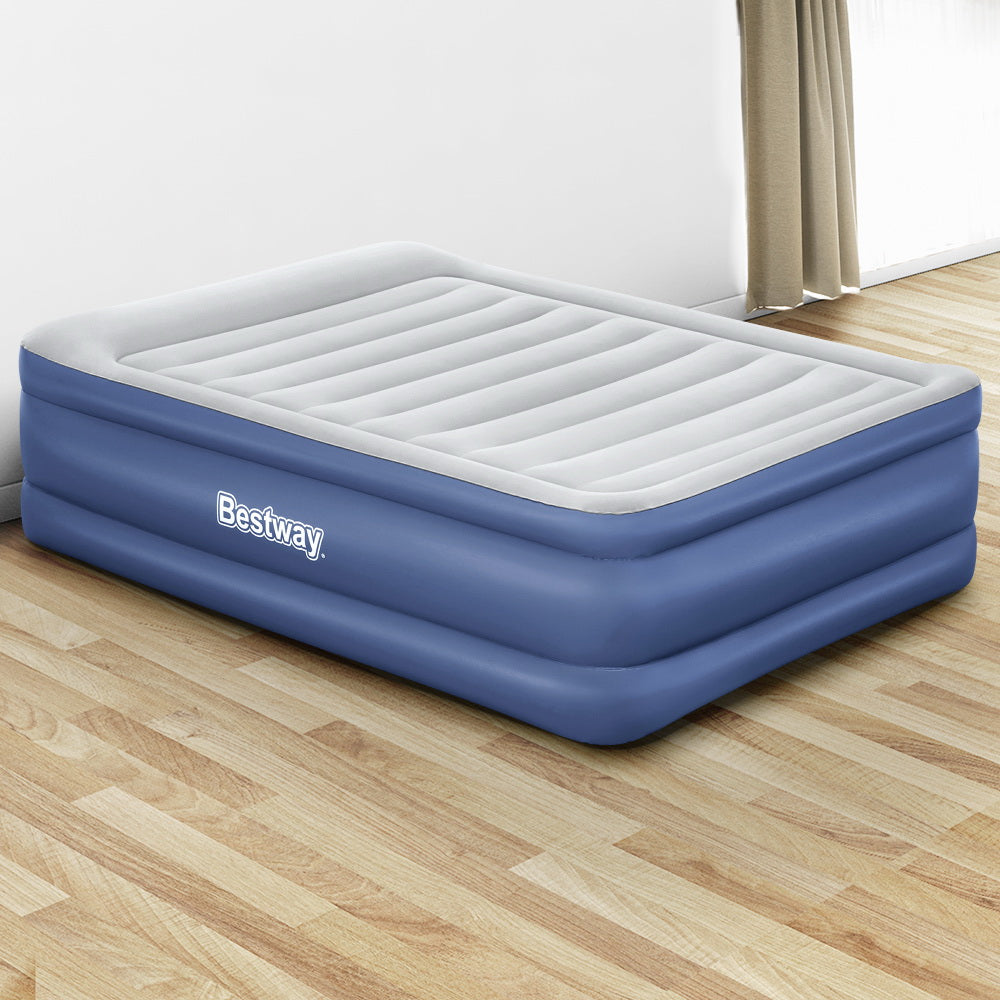 Bestway Air Mattress Queen Inflatable Bed 61cm Airbed Blue