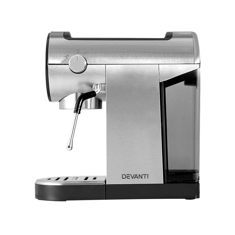 Devanti 20 Bar Coffee Machine Espresso Cappuccino Cafe Maker