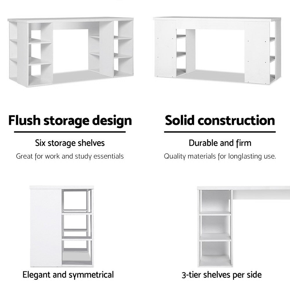 Artiss Computer Desk Bookshelf White 150CM