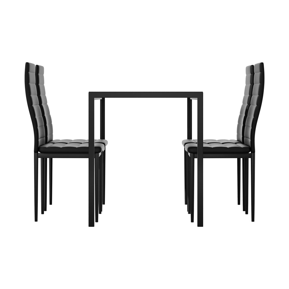 Artiss Dining Chairs and Table Dining Set 4 Chair Set Of 5 Black