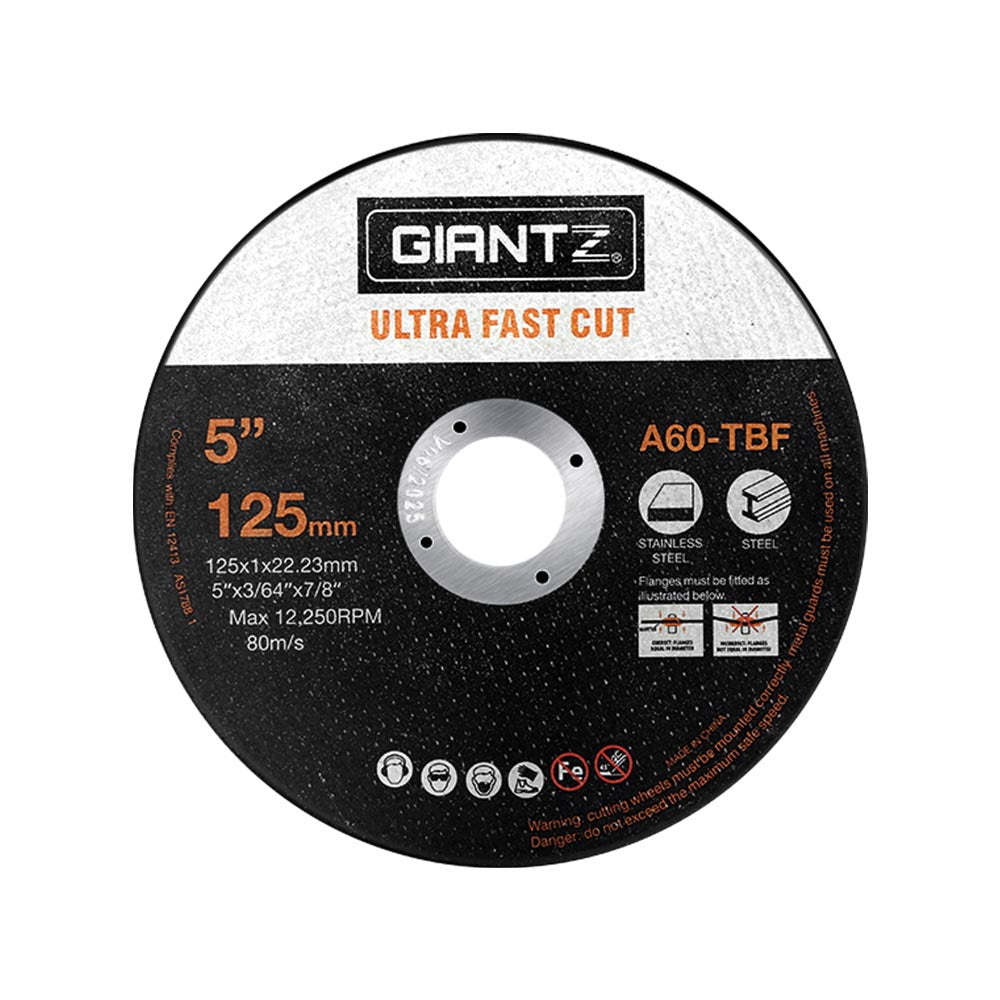 Giantz 100-Piece Cutting Discs 5" 125mm,Giantz 100pcs 5" Cutting Discs 125mm Angle Grinder Thin Cut Off Wheel for Metal