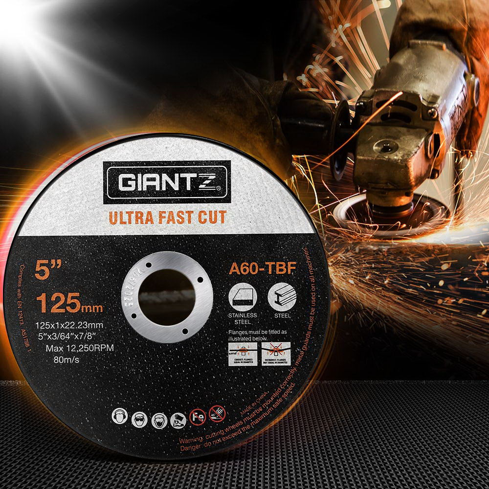 Giantz 500-Piece Cutting Discs 5" 125mm,Giantz 500pcs 5" Cutting Discs 125mm Angle Grinder Thin Cut Off Wheel for Metal