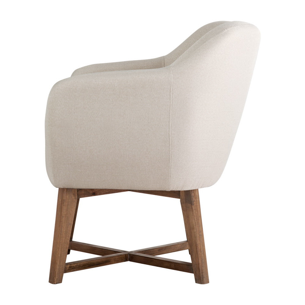 Artiss Fabric Tub Lounge Armchair - Beige