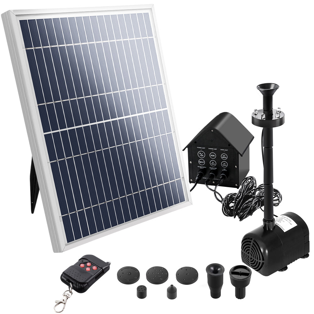 Gardeon Solar Pond Pump with Battery Kit LED Lights 8.8 FT