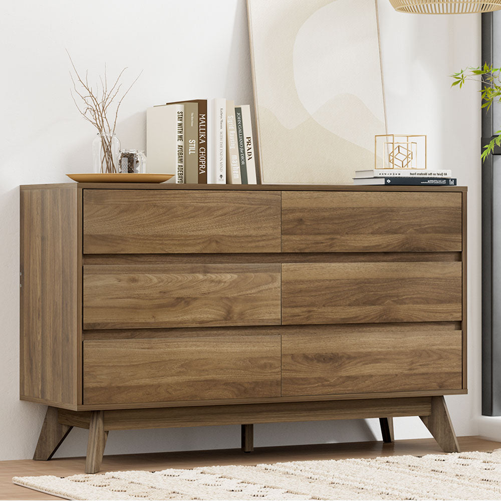 Artiss 6 Chest of Drawers - XAVI Walnut