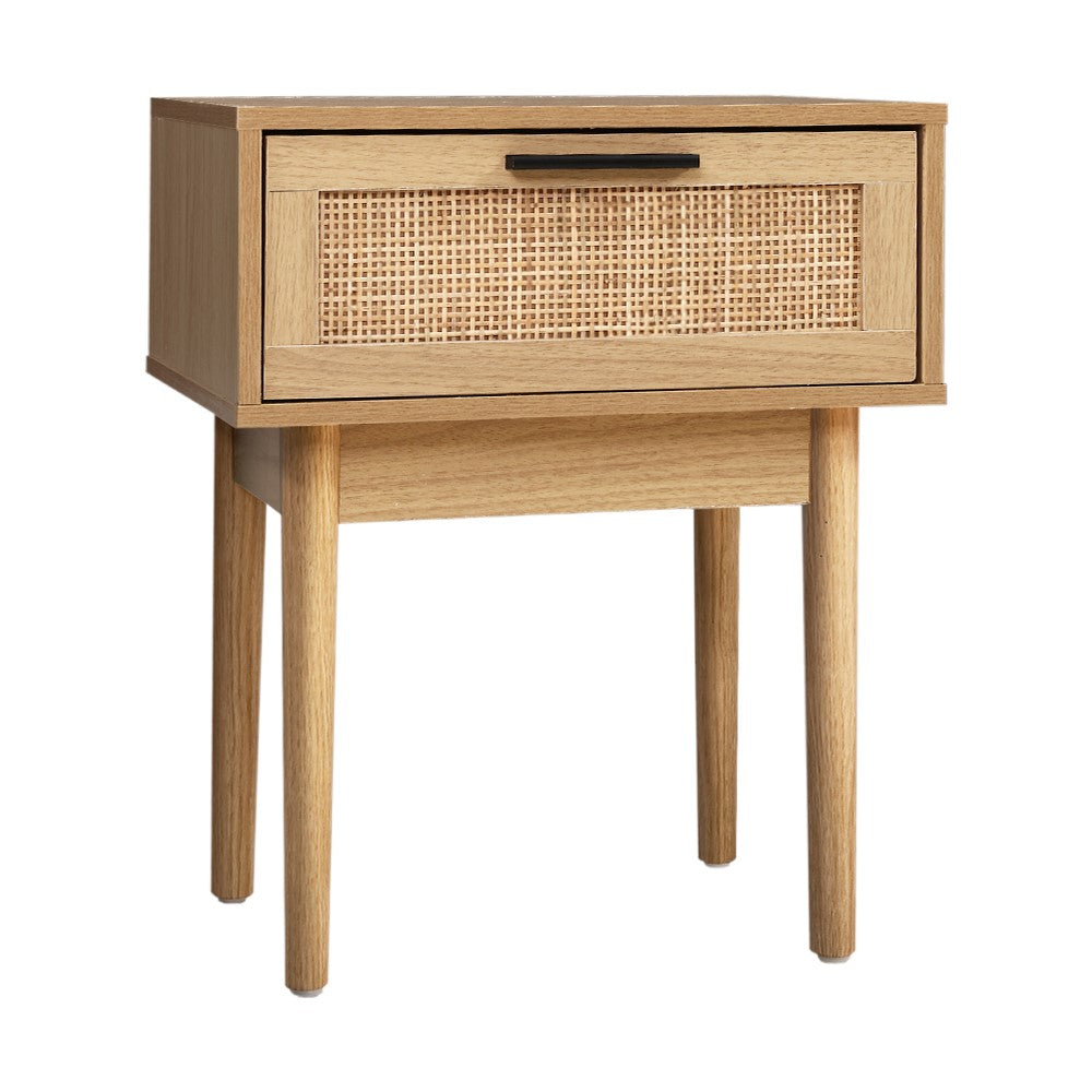 Artiss Bedside Tables Side Table Rattan Drawers Nightstand