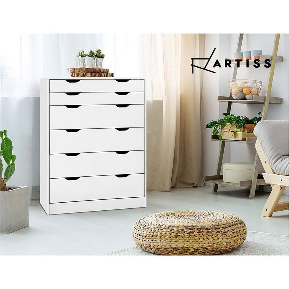 Artiss 6 Chest of Drawers - MYLA White