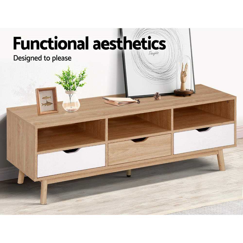 Artiss TV Cabinet Entertainment Unit Stand Wooden Storage 140cm Scandinavian