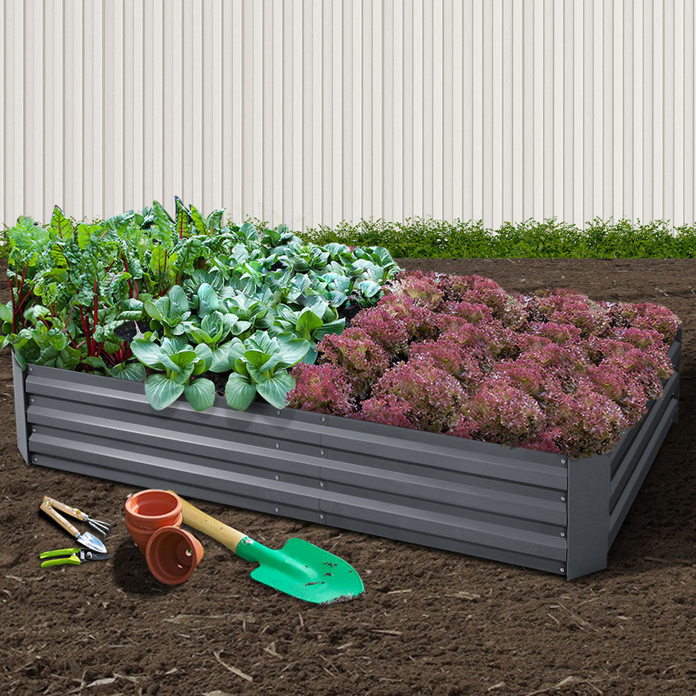 Green Fingers Garden Bed 210x90cm Planter Box Raised Container Galvanised Steel