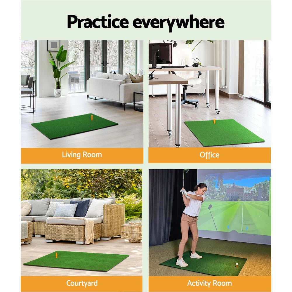 Everfit Golf Hitting Practice Mat Portable Driving Range Training Aid 80x60cm