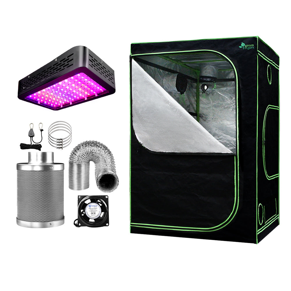 Greenfingers Grow Tent Light Kit 150x150x200CM 1000W LED 4" Vent Fan