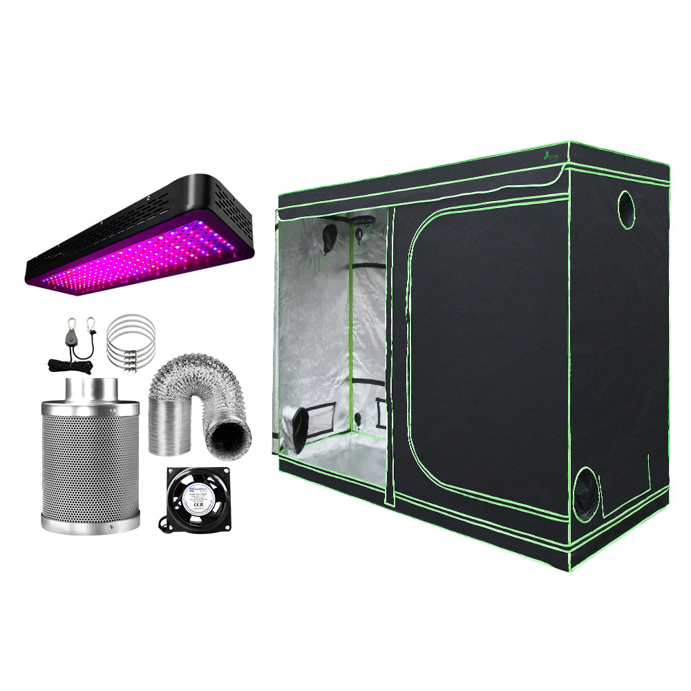 Greenfingers Grow Tent Light Kit 240x120x200CM 2000W LED 6" Vent Fan,Greenfingers Grow Tent Light Kit LED 2000W Full Spectrum 6" Vent 240x120x200CM