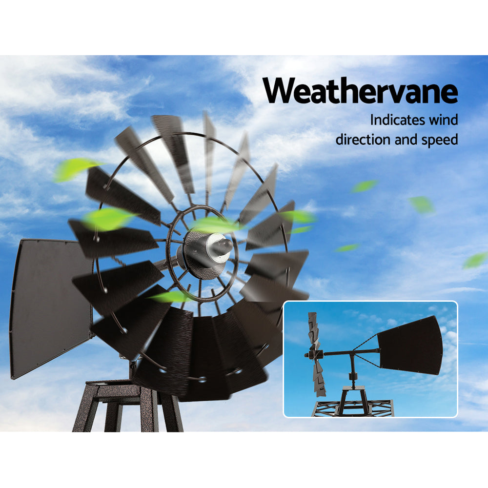 Garden Windmill 160cm Metal Ornaments Outdoor Decor Ornamental Wind Mill