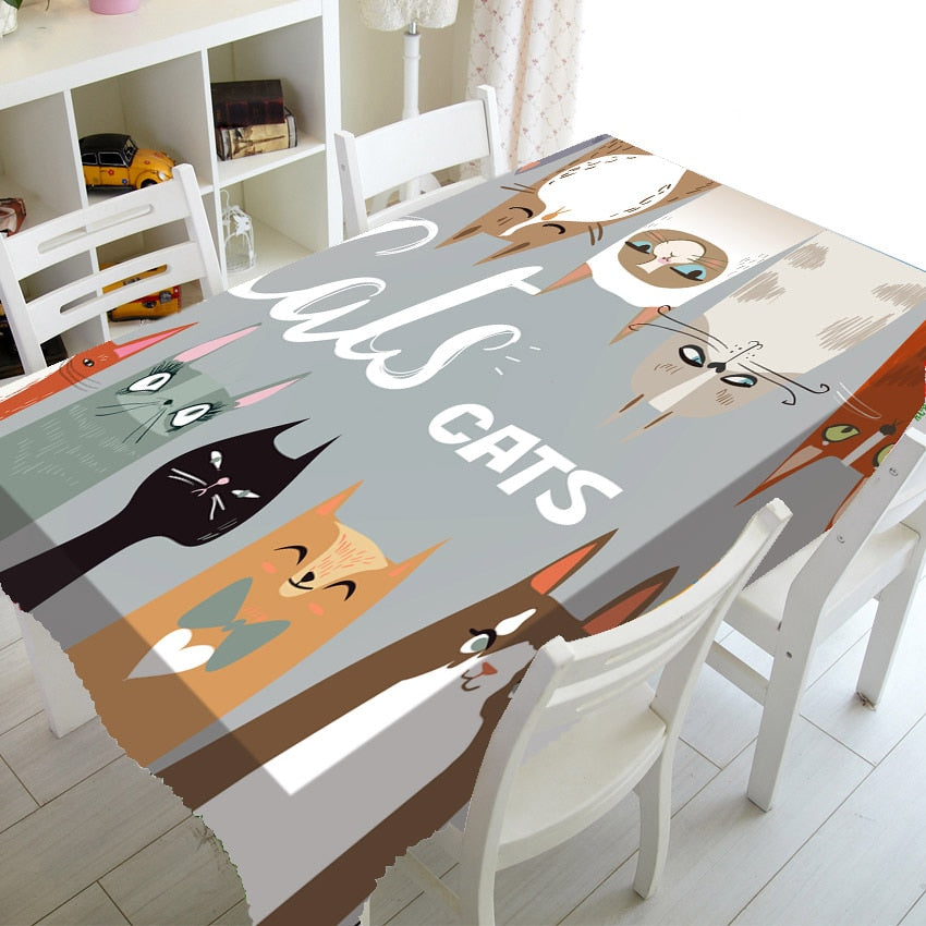 Cartoon Cats Tablecloth (M)