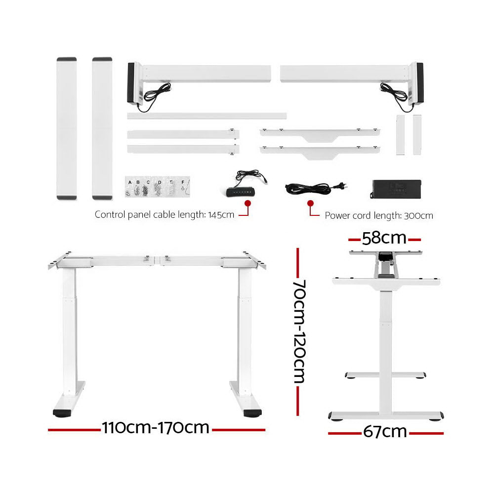 Artiss Standing Desk Motorised Dual Motor 120CM White Oak