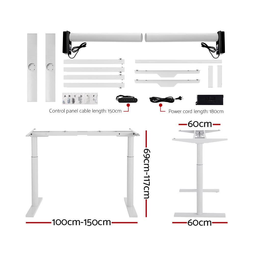 Artiss Standing Desk Motorised Electric Dual Motor 120CM Walnut