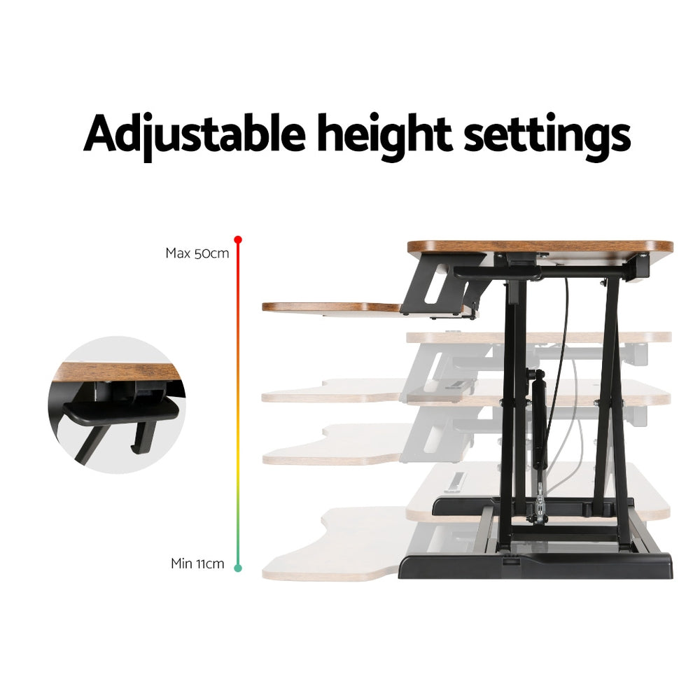 Artiss Standing Desk Riser Height Adjustable Rustic Brown 80CM