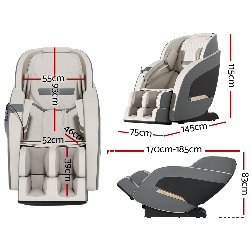 Livemor Massage Chair Electric Recliner Massager Grey Decima