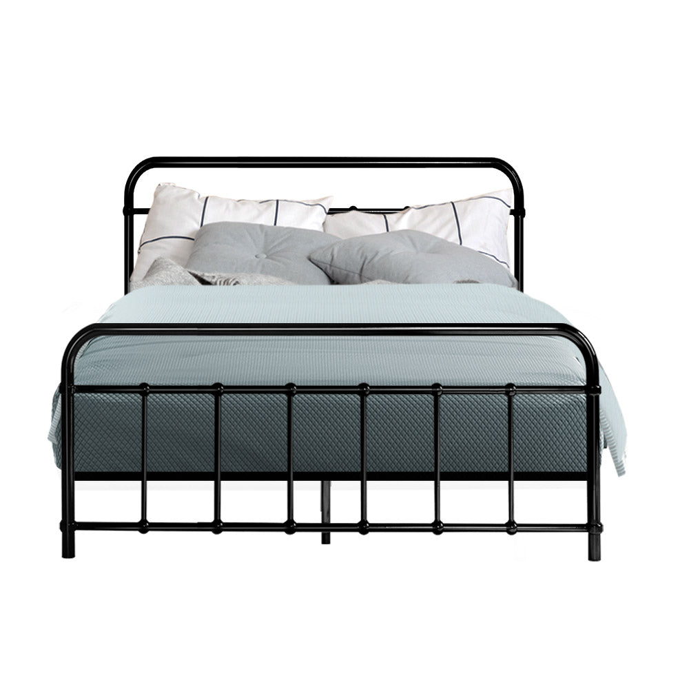 Artiss Bed Frame Metal Frames LEO - Double (Black)