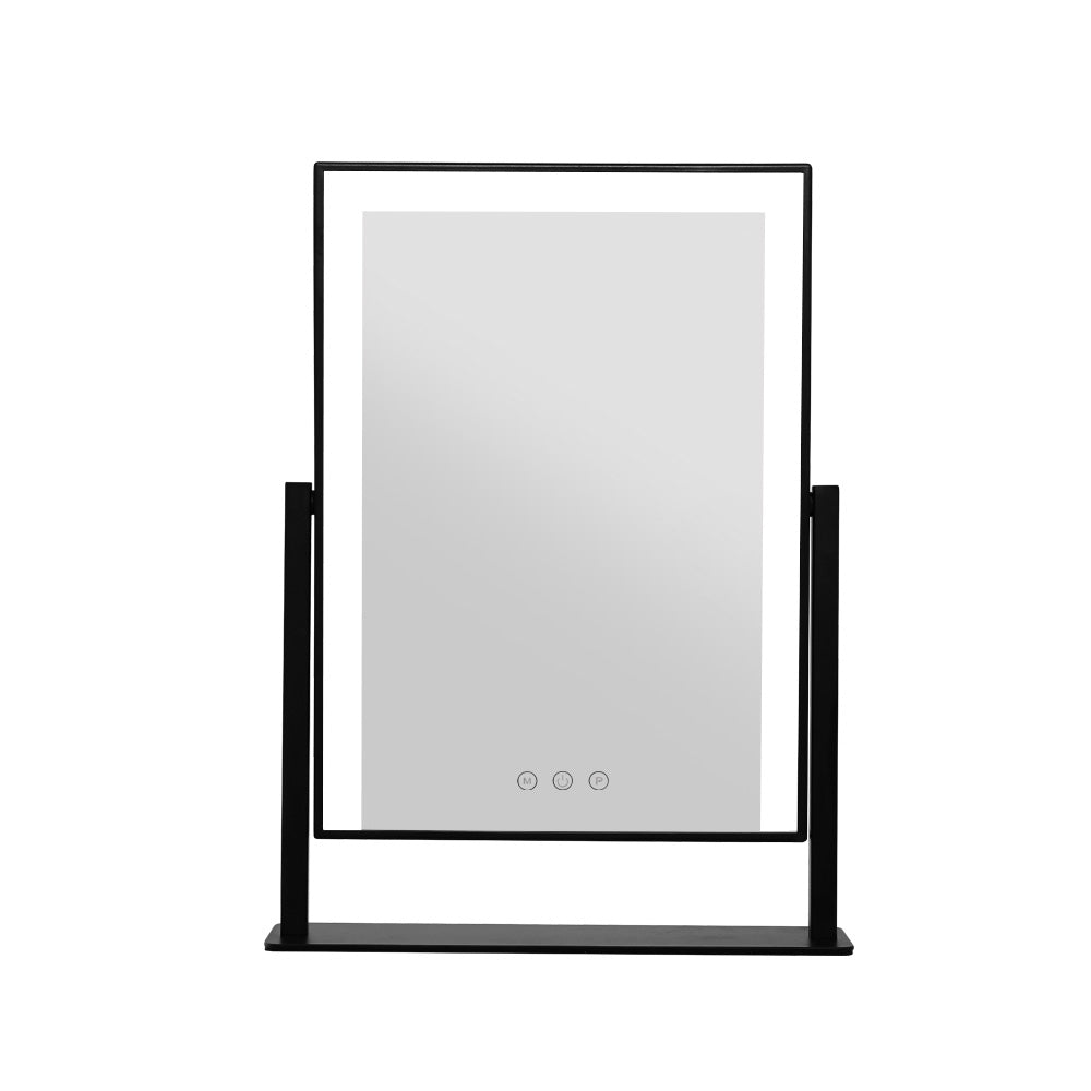 Embellir Makeup Mirror 25x30cm Hollywood Vanity with LED Light Rotation Black