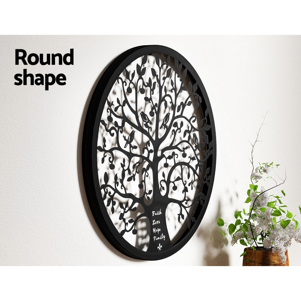 Artiss Metal Wall Art Hanging Sculpture Home Decor Leaf Tree of Life Round Frame