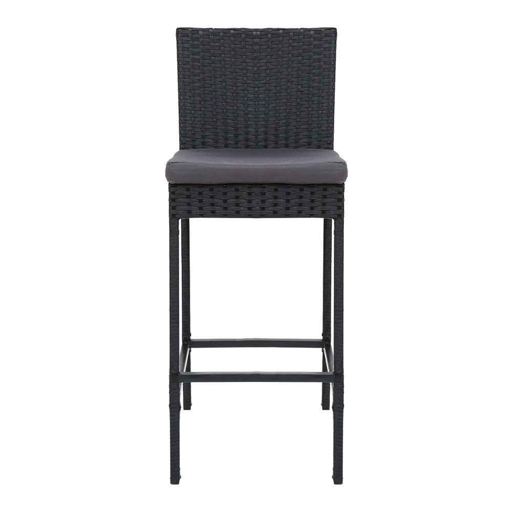 Gardeon 2-Piece Outdoor Bar Stools Dining Chair Bar Stools Rattan Furniture