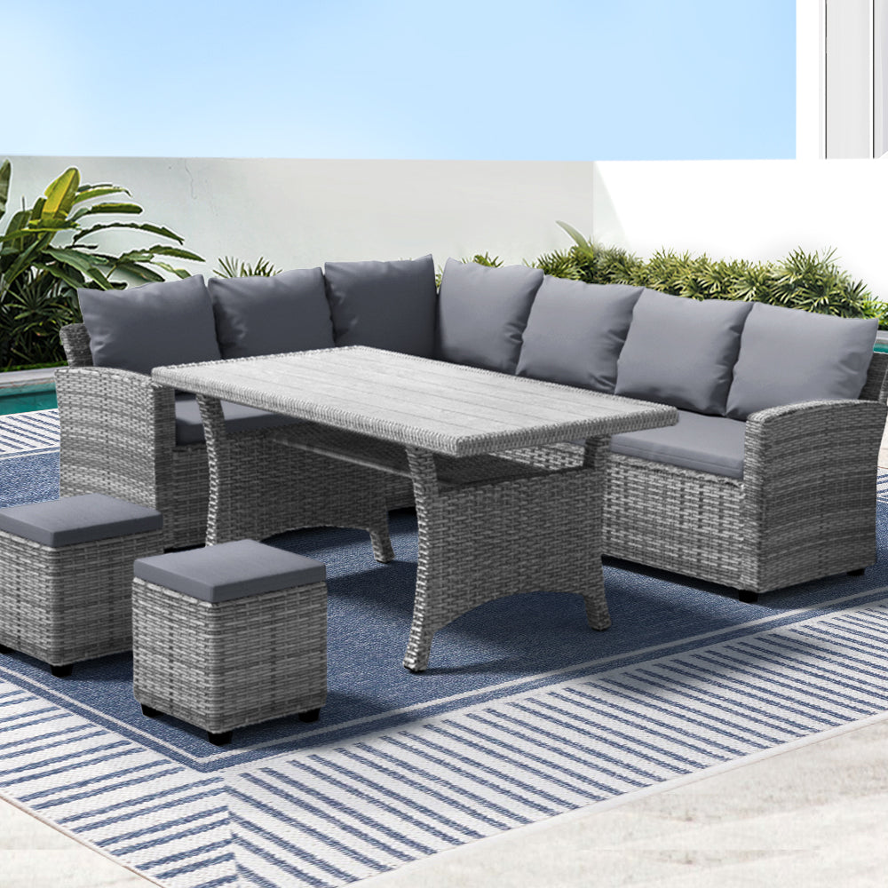 Gardeon Outdoor Dining Set Wicker Table Chairs Setting 8 Seater