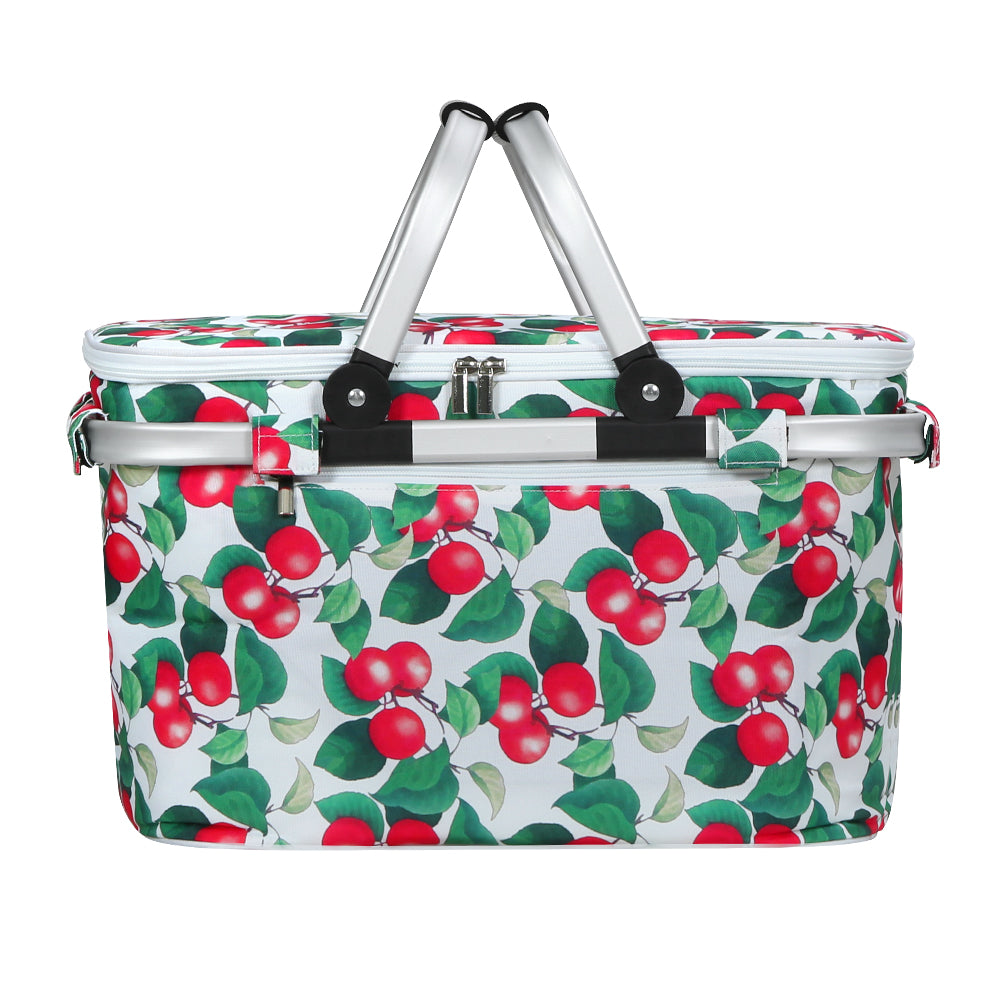 Alfresco Picnic Basket Folding Bag Hamper Insulated Food Cover Storage