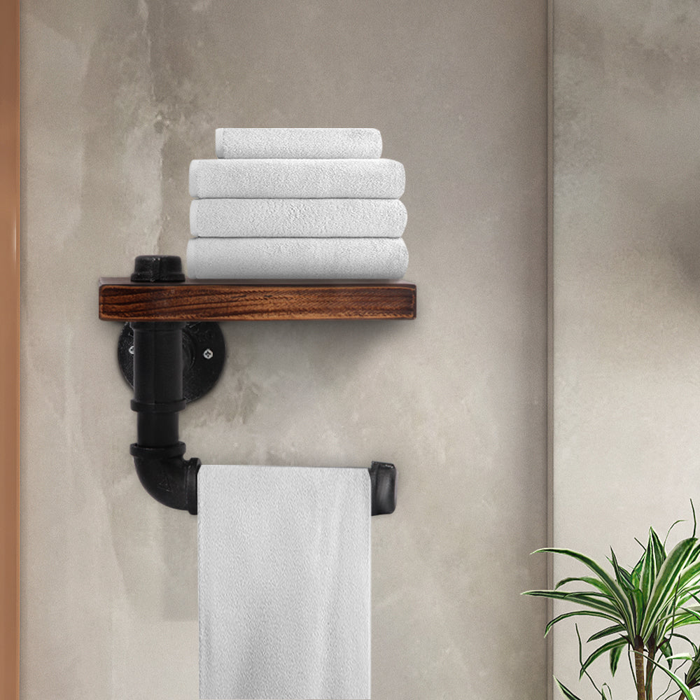 Artiss Floating DIY Pipe Shelf Toilet Paper Holder