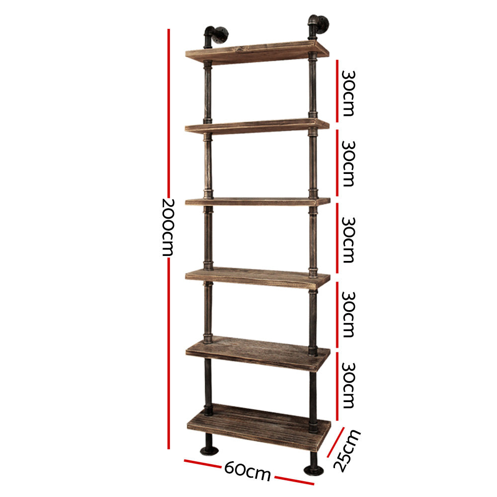 Artiss Floating DIY Pipe Shelf 6 Tiers - IDA