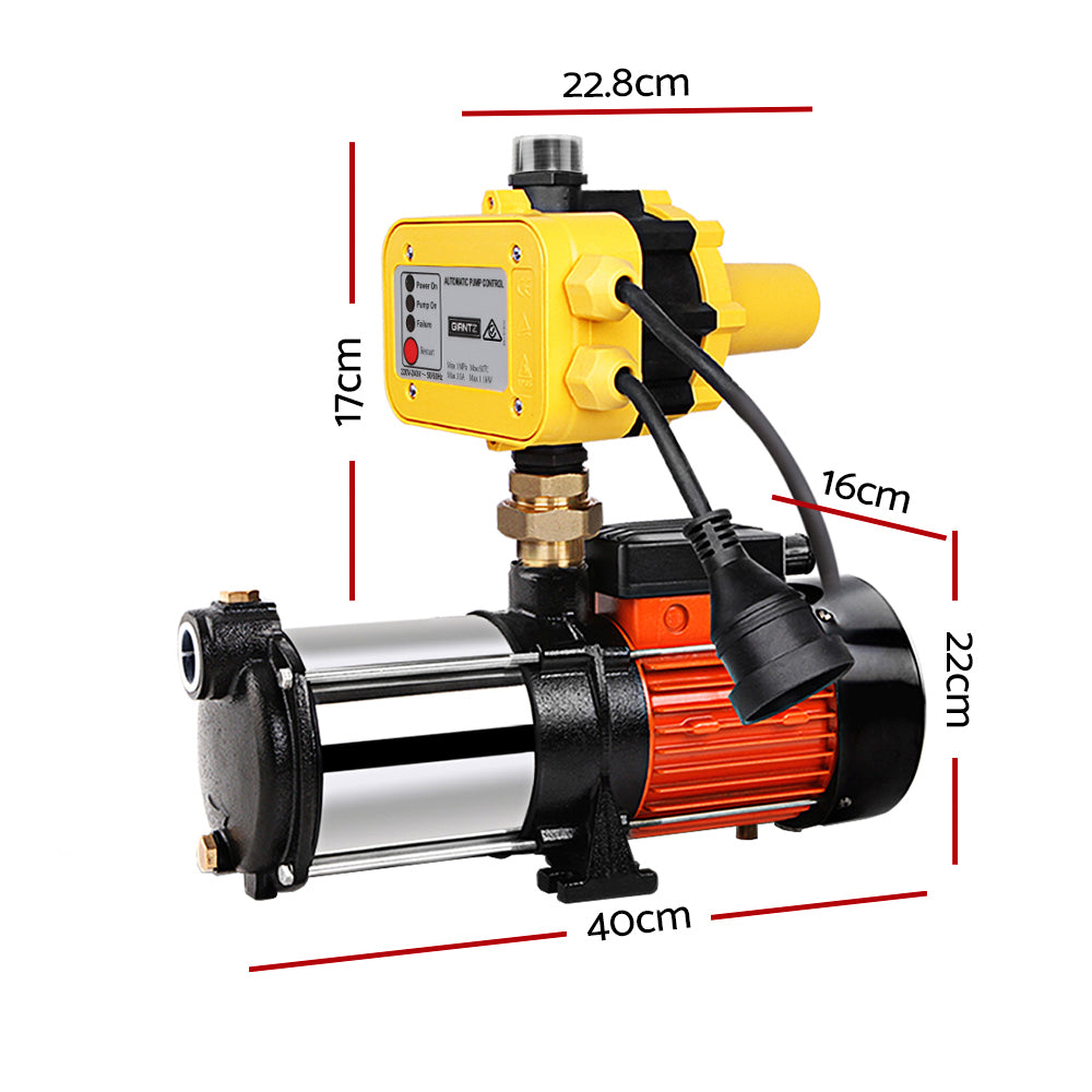 Giantz Garden Water Pump High Pressure 1800W Multi Stage Tank Rain Irrigation Yellow