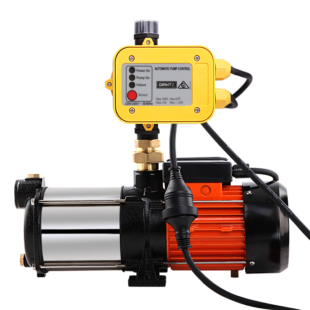 Giantz Garden Water Pump High Pressure 1800W Multi Stage Tank Rain Irrigation Yellow