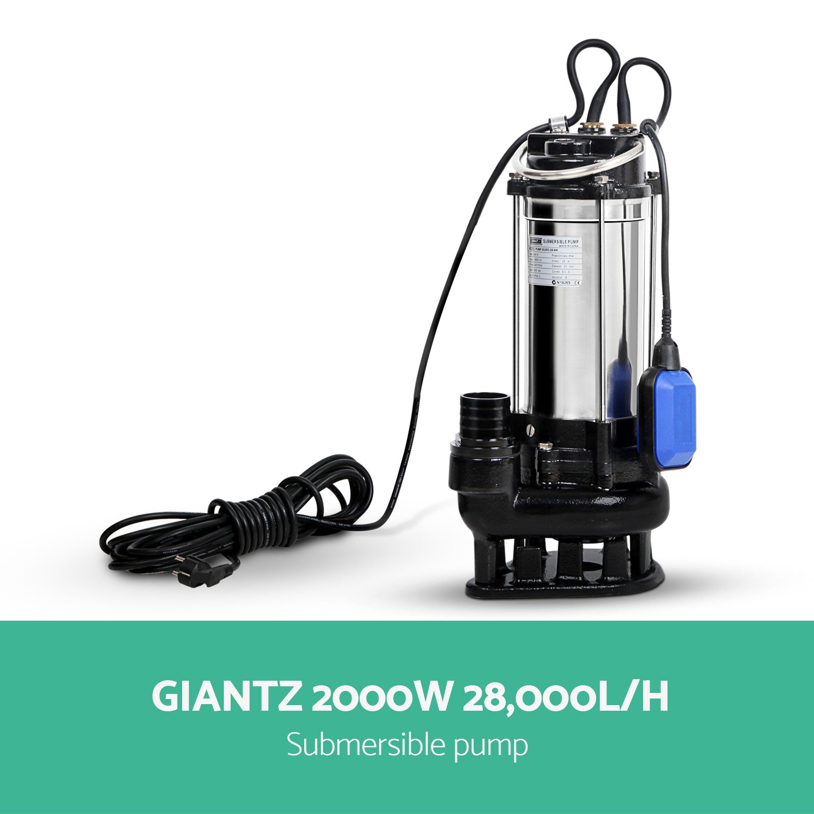 Giantz 2000W Submersible Dirty Water Pump Bore Tank Well Steel Automatic