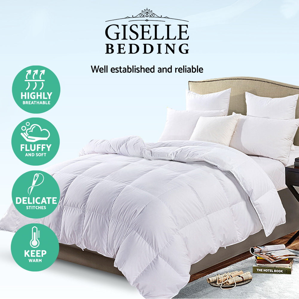 Giselle Bedding 700GSM Goose Down Feather Quilt Double